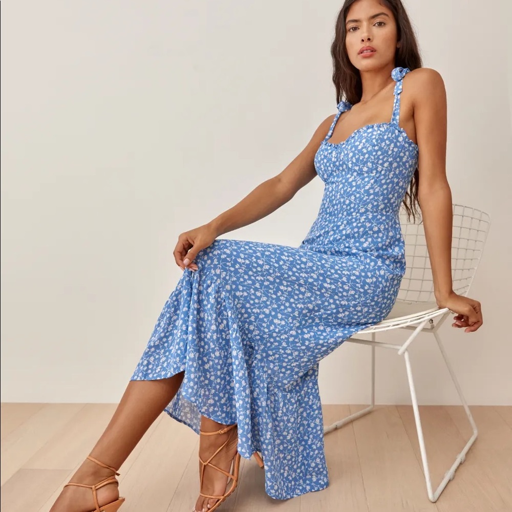 NWT Reformation Nikita dress in Marie blue